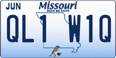 MO license plate QL1W1Q