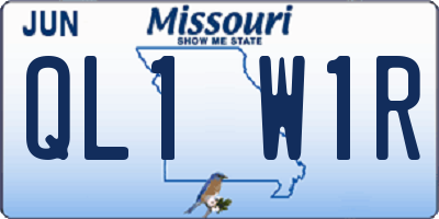 MO license plate QL1W1R
