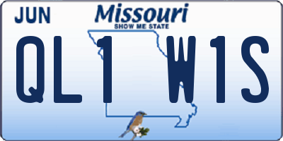 MO license plate QL1W1S