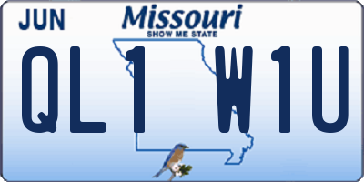 MO license plate QL1W1U