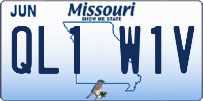 MO license plate QL1W1V