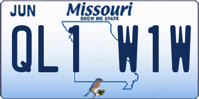 MO license plate QL1W1W