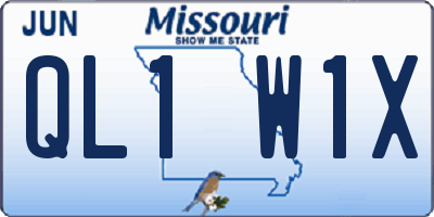 MO license plate QL1W1X