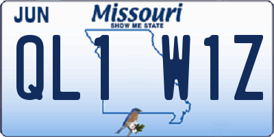 MO license plate QL1W1Z