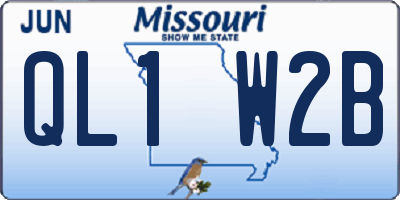 MO license plate QL1W2B
