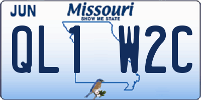 MO license plate QL1W2C
