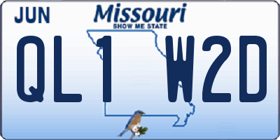 MO license plate QL1W2D