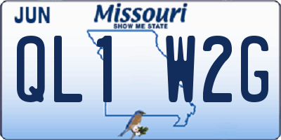 MO license plate QL1W2G