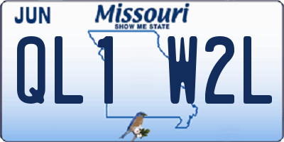 MO license plate QL1W2L