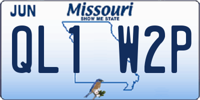 MO license plate QL1W2P