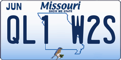 MO license plate QL1W2S