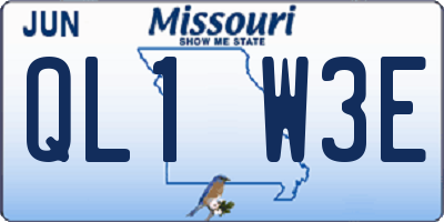 MO license plate QL1W3E