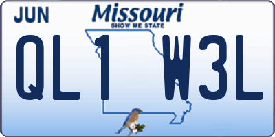 MO license plate QL1W3L