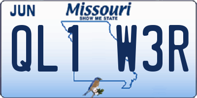 MO license plate QL1W3R