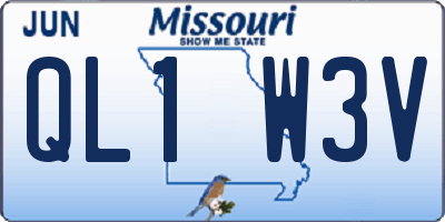 MO license plate QL1W3V