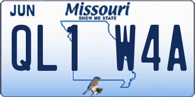 MO license plate QL1W4A