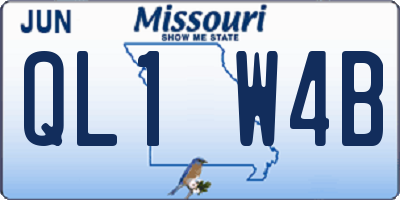 MO license plate QL1W4B