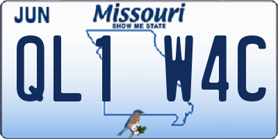 MO license plate QL1W4C