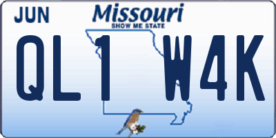 MO license plate QL1W4K