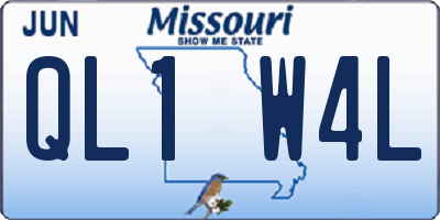 MO license plate QL1W4L