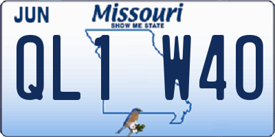 MO license plate QL1W4O