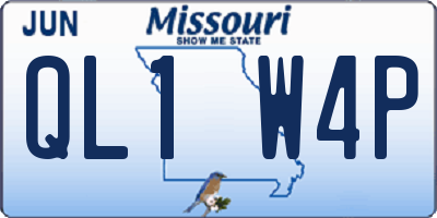 MO license plate QL1W4P