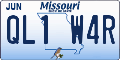 MO license plate QL1W4R