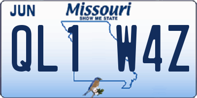 MO license plate QL1W4Z
