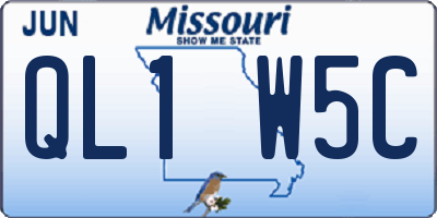MO license plate QL1W5C