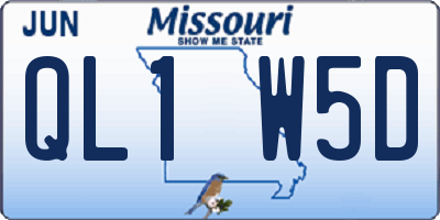 MO license plate QL1W5D