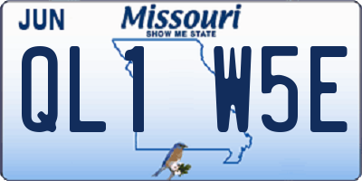 MO license plate QL1W5E