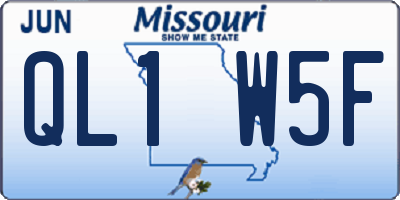 MO license plate QL1W5F
