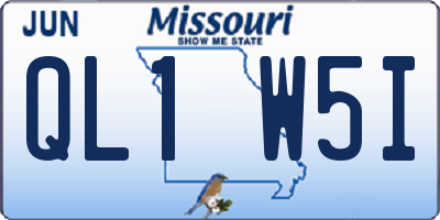 MO license plate QL1W5I