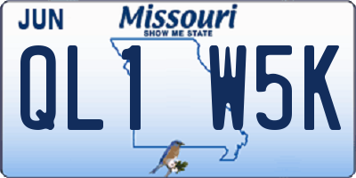 MO license plate QL1W5K