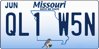 MO license plate QL1W5N