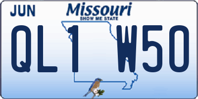 MO license plate QL1W5O