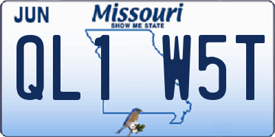 MO license plate QL1W5T