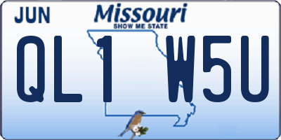 MO license plate QL1W5U