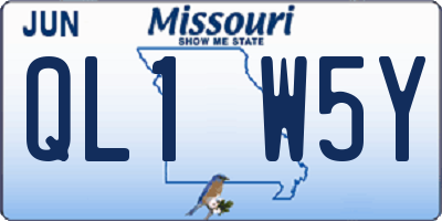 MO license plate QL1W5Y