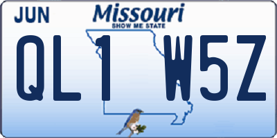 MO license plate QL1W5Z