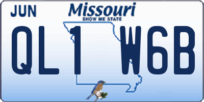 MO license plate QL1W6B