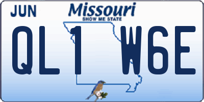 MO license plate QL1W6E