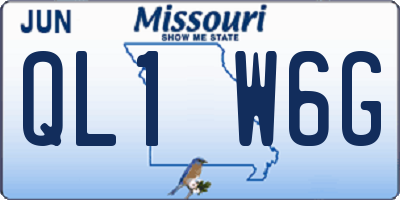 MO license plate QL1W6G