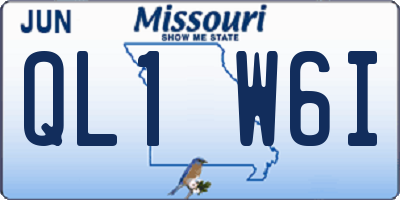 MO license plate QL1W6I