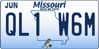 MO license plate QL1W6M