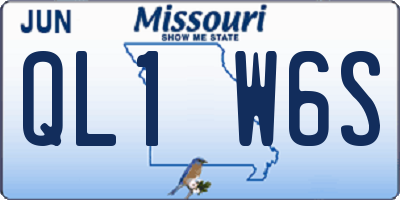 MO license plate QL1W6S