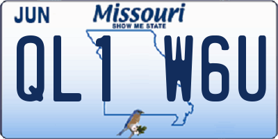 MO license plate QL1W6U