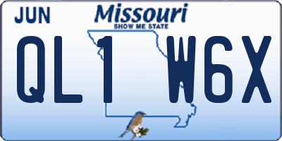 MO license plate QL1W6X
