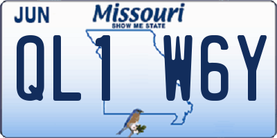 MO license plate QL1W6Y