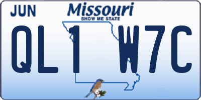 MO license plate QL1W7C